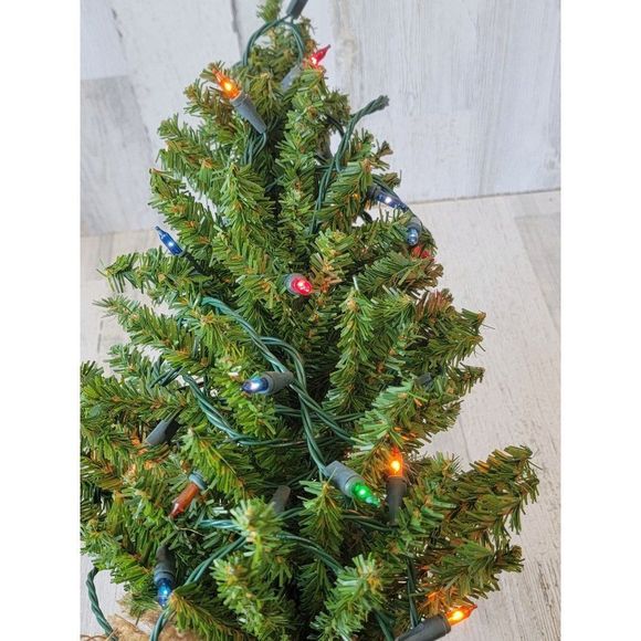 Mini multicolor Christmas tree burlap sack home decor figure - Picture 11 of 11